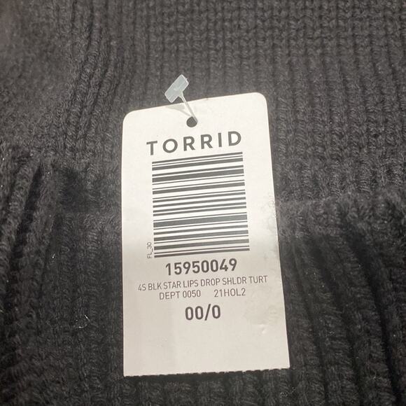 Torrid black leopard print pullover mock drop shoulder sweater - Picture 7 of 10